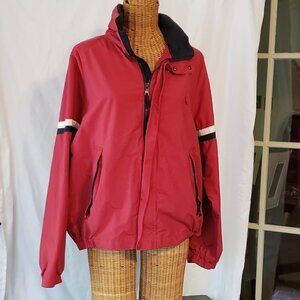 >>FATHER'S DAY<< Men's NAUTICA Rain Jacket w/Concealed Hood in Red/Navy Blue - M